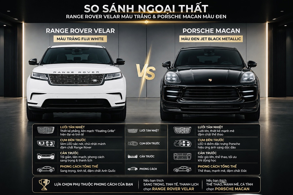 So Sánh Range Rover Velar Và Porsche Macan / Cayenne 2026